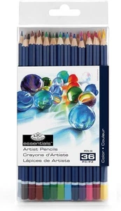 Royal & Langnickel Essentials 36 Colouring Drawing Pencils PEN-36 - Picture 1 of 3