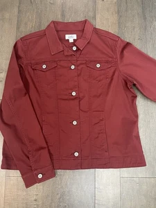 Craft & Borrow Heavy Fall/Winter Button Up Size L-Orange Red-Soft, Crisp Style - Picture 1 of 6