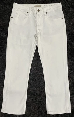 Pantalones de mezclilla BURBERRY BRIT blancos elásticos mezcla de algodón PIERNA AJUSTADA talla 24- Usados en Excelente Condición  Foto 1 de 4