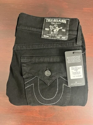 True Religion Ricky SN Flap Relaxed Straight Jeans Men’s 31x32 Black NWT $149 - Image 1 of 4
