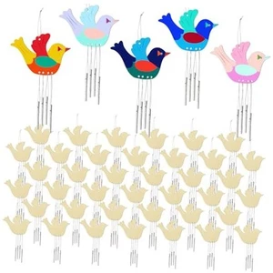Bird Wooden Wind Chime Bird Wind Chime Wood Outdoors Decorative Wooden 50 - Picture 1 of 8