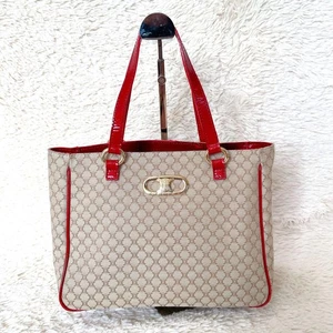 Celine Vintage Macadam Leder Handtasche Tasche mit Hardware Beige MBc1358 - Bild 1 von 17