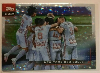 2021 Topps MLS Soccer NEW YORK RED BULLS Team Card Icy White Foil Card #144 - Image 1 of 2