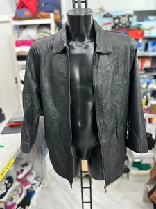 Joy Leather Jacket Men Size 40 Black LLV859 - Picture 1 of 10