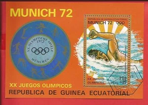 Olympia natación en Munich 1972 bloque 17 Guinea Ecuatorial - Imagen 1 de 1