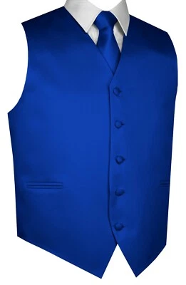 Men's Satin Tuxedo Vest, Tie and Hankie. Formal Dress Wedding Prom Homecoming - Image 1 of 4
