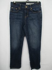 DKNY Jean's Men's 4 Straight Leg Mid Rise Dark Wash Embroidered Button Pockets  