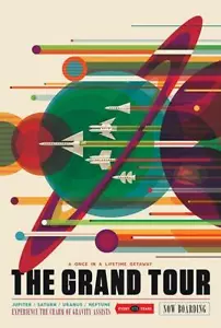 NASA - Voyager - The Grand Tour - Fantasy Reise Poster Magnet - Bild 1 von 2