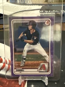 2020 Bowman Draft Corbin Carroll Purple Paper Prospect #BD114 /250 Diamondbacks - Picture 1 of 3