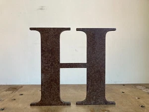 Vintage Reclaimed Industrial Metal Advertising Letter H Sign Salvage Patina - Picture 1 of 12