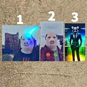 Pegatinas holográficas memes John Pork, John Pork is Calling, Tim Cheese - Imagen 1 de 5