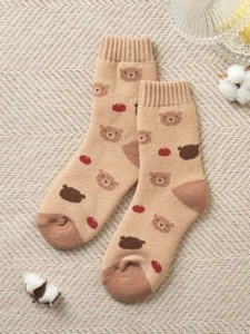 Character fleece sleeping socks beige - Picture 1 of 3