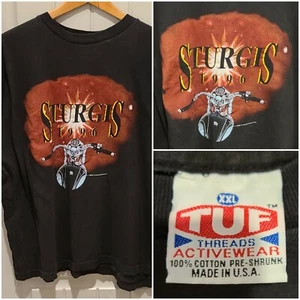 Sturgis 1996 Black Hills Rally Motorcycle T Shirt Black XLL Mens Harley Davidson - Picture 1 of 5