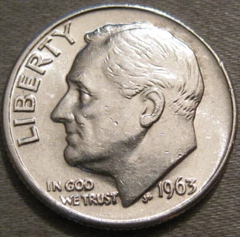 SELLING AS SHOWN - 1963 P ROOSEVELT DIME *** 90% SILVER *** 316 Cover