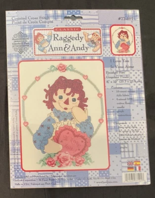 Raggedy Ann держа я люблю тебя сердце вышивка крестиком набор новый в упаковке мульти наличие. - Изображение 1 из 4