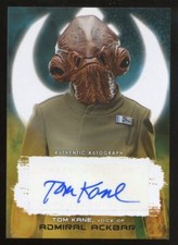 2018 Topps Star Wars The Last Jedi Series 2 GOLD AUTO/Autograph - TOM KANE #9/10
