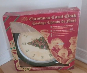 VNTG Christmas Carol Wall Décor Clock OPEN BOX Holidays Plays 12 Xmas Carols! - Picture 1 of 4