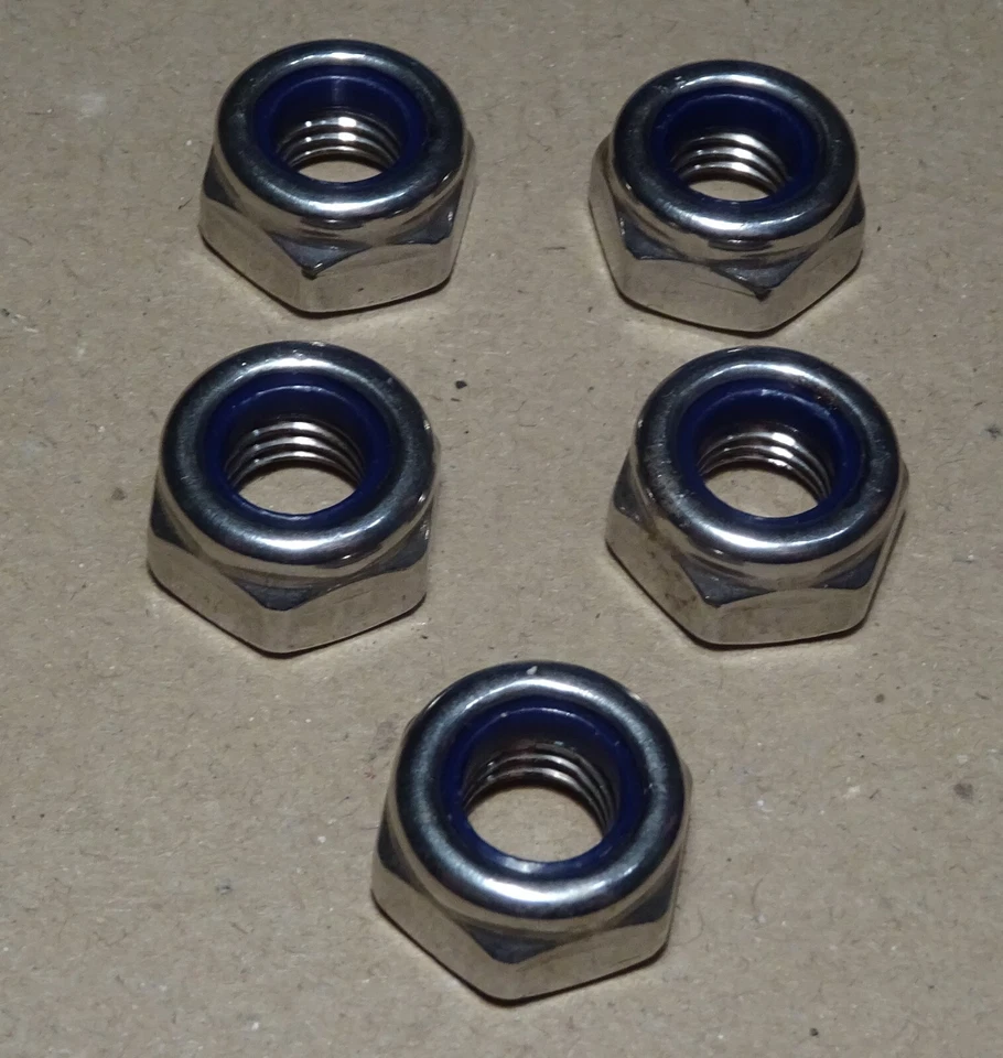 Edelstahl-Mutter, Hex-Einsatz-Selbstsichernde Nuts M10 Thread 5 Piece - Bild 1 von 1