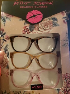 BETSEY JOHNSON 3 Pair Reading Glasses PASTEL & TORTOISE Readers NEW - Picture 1 of 7