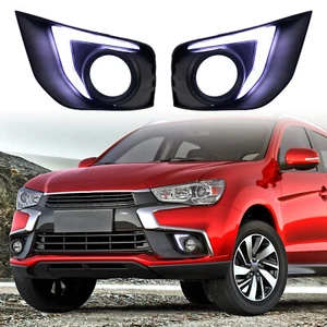 White LED Daytime Running Fog Light For Mitsubishi Outlander Sport ASX 2016-2017 - Picture 1 of 10