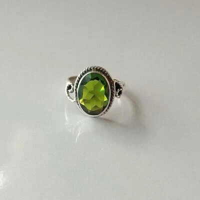 Peridot 925 Sterling Silver Statement Black Friday Ring Jewelry All Size DK-215 - Image 1 of 4