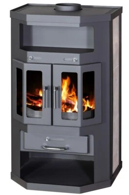 EEK A Flügeltür-Kaminofen Victoria Taro2, schwarz, dauerbrandfähig – 10kW