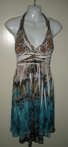 VETEMENTS #1155 Abito Misses S crislinalove Sublimazione Halter Elasticizzato impreziosito