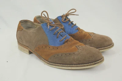 ZAPATOS DE CUERO JOHN FLUEVOG TELEVISION BCAT MARRÓN GAMUZA PUNTA DE ALA TALLA 10 EE. UU. Foto 1 de 4