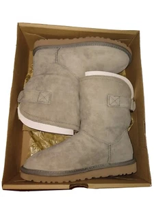 UGG Women's Remora Fur Winter Snow Boots Sheepskin Ash Gray 1012029 - Size 5 NEW - Picture 1 of 7