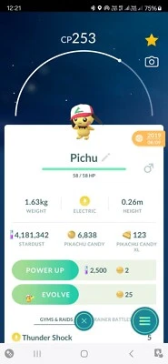 Pokémon Pichu ( Ash Hat ) GO - Image 1 of 2
