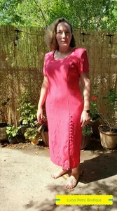 Vintage Dark Pink Dress, Size 10 Jeniffer James - Picture 1 of 10