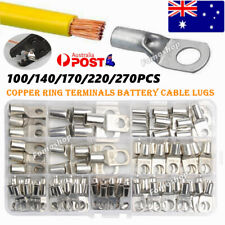 240Pcs Cable Lugs Battery Copper Ring Crimp Terminals Electrical Wire Connectors