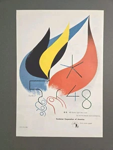 1946 VINTAGE PRINT AD - PAUL RAND ARTIST AD - 48 STATES LIGHT THE ROAD TO PEACE - Picture 1 of 1