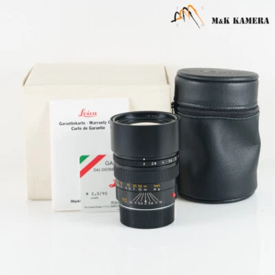 Leica Summicron-M 90mm/F2.0 E55 Pre-Asph/ Ver.II Black Boxed #88414 - Image 1 of 4