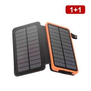 Solar Powerbank 26000mAh Tragbare Solar Ladegerät mit 2 Solarpanels für Handy DE - Zdjęcie 1 z 7
