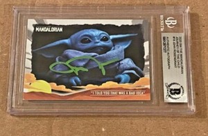 JOHN ROSENGRANT SIGNED 2020 TOPPS MANDALORIAN BABY YODA CARD BAS  #6