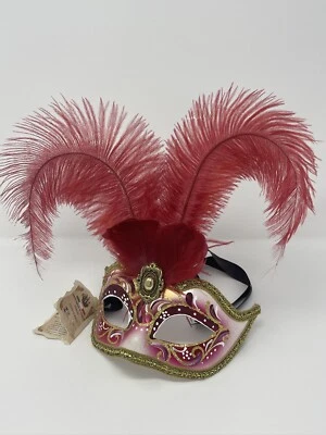 NWT Venetian Mask Pink La Maschera Del Galeone Hand Made In Venice Italy - Image 1 of 2