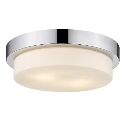 Golden Lighting 1270-13 CH Builder Flush Mount in Chrome with Opal Glass - Image 1 of 4