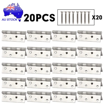 10/20Sets STAINLESS STEEL Door Hinges Butt Hinges 304 grade 100*75mm HEAVY DUTY - image 1 of 4