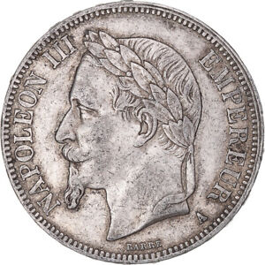 [#849142] Munten, Frankrijk, Napoleon III, 5 Francs, 1868, Paris, ZF, Zilver, KM