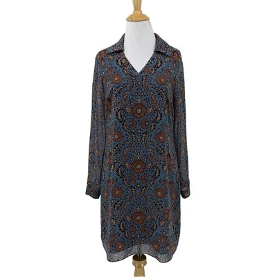 CAbi Dress Women XS Extra Small Provincial Floral Boho V Neck Collar Shirt Lined - Image 1 of 4