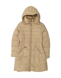 BENETTON Womens Hooded Padded Coat IT 42 Medium Beige Nylon AF01 - Picture 1 of 6
