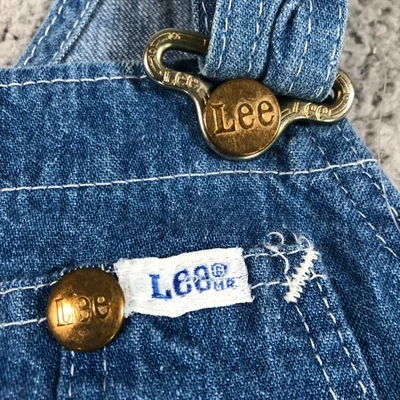 Mono Lee de Colección Mujer 32x31 Azul Denim Años 70 Carpintero Donut Botón Babero Hecho en EE. UU. Foto 1 de 4