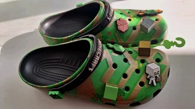 Crocs Original Minecraft Men's Classic Comfort Clog Multi Color Size 11 New - Image 1 of 4