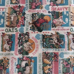 Sharon Kessler Concord Farm Animal Cotton Fabric Ruffled Feathers 1+ Yards - Picture 1 of 11