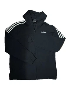 Adidas Track Jacket Adult Medium Black Pullover Lightweight Windbreaker Hoodie - Picture 1 of 5