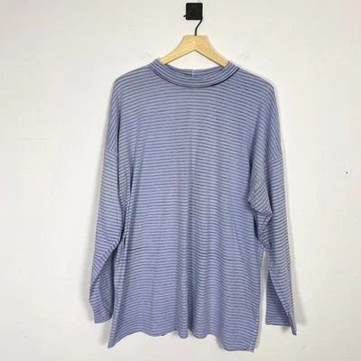 We The Free Be Free 条纹长袖模拟领上衣,尺寸 L,条纹衬衫 — 第 1/4 张图片