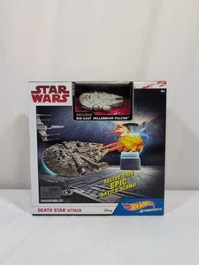 Hot Wheels Raumschiffe Star Wars Death Star Attack Spielset Millennium Falcon Neu - Bild 1 von 5