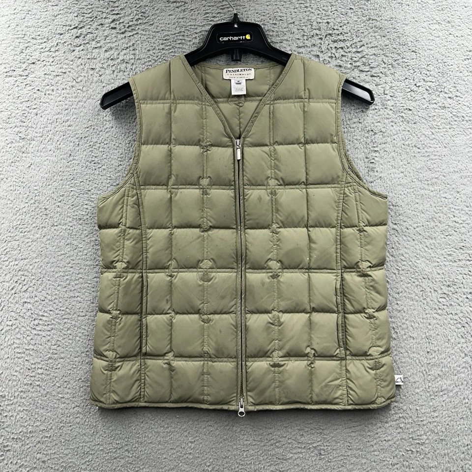 Pendleton Originals Mujer Mediano Cuadrado Edredón Ligero Chaleco Puffer Verde Foto 1 de 4