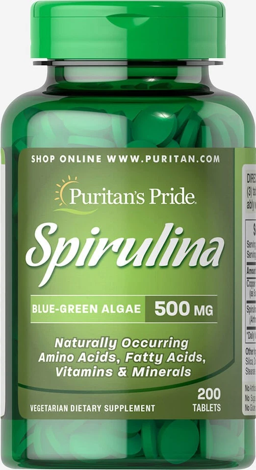 Puritan's Pride Spirulina 500 mg - 200 comprimidos Foto 1 de 1